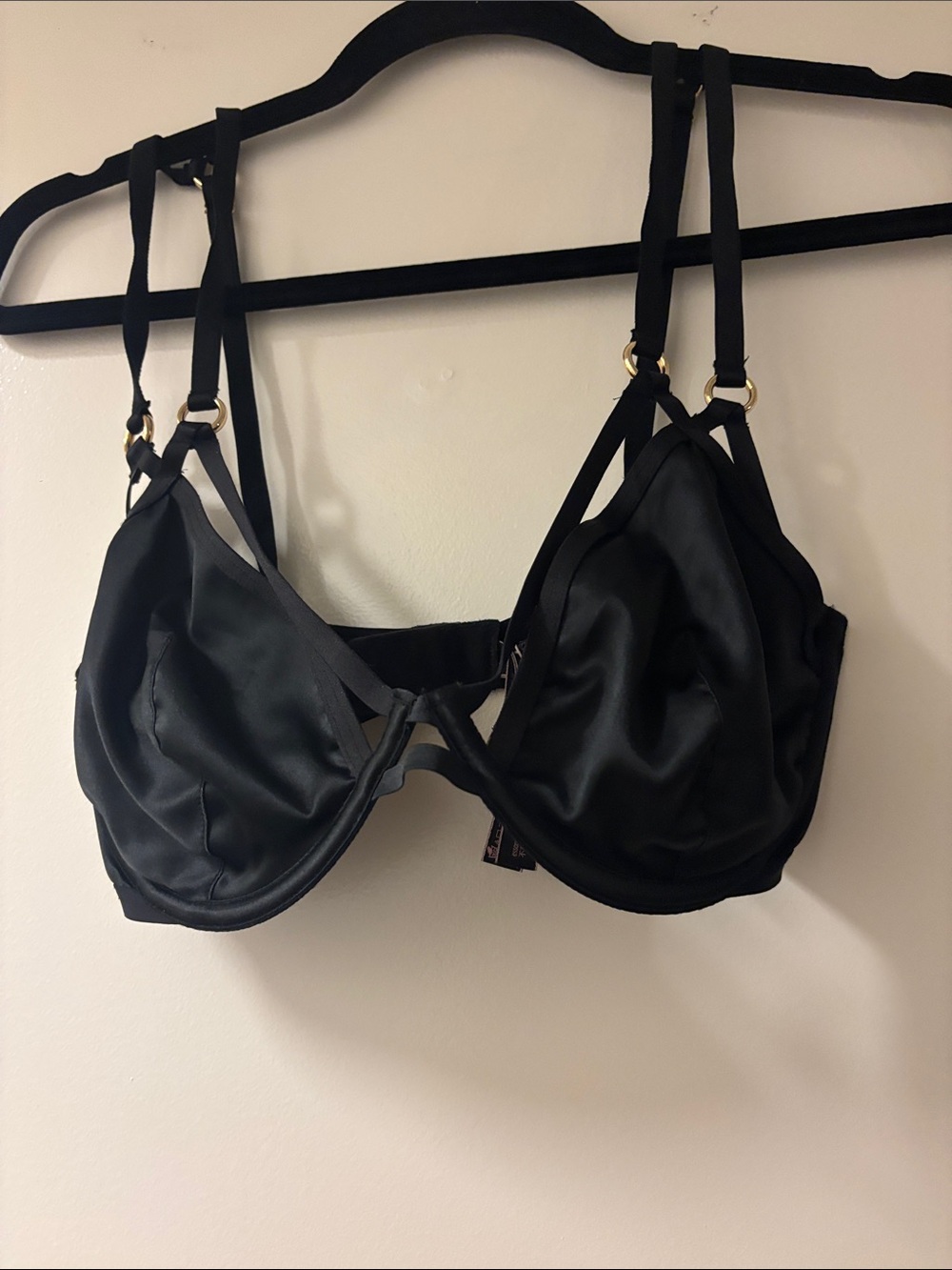 Victoria's Secret Black Satin unlined plunge Bra